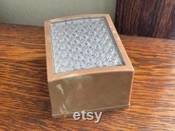 Vintage Merle Norman Cosmetics Powder Box Merle Norman Brown Marble Plastic Powder Box with a Clear Textured Lid Vanity Dresser Box