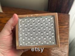 Vintage Merle Norman Cosmetics Powder Box Merle Norman Brown Marble Plastic Powder Box with a Clear Textured Lid Vanity Dresser Box