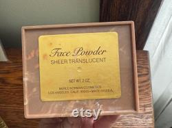 Vintage Merle Norman Cosmetics Powder Box Merle Norman Brown Marble Plastic Powder Box with a Clear Textured Lid Vanity Dresser Box