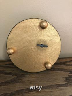 Vintage Metal Face Powder Box for Vanity with Painted Cameo