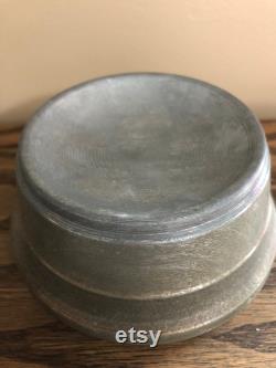 Vintage Metal Face Powder Box for Vanity with Painted Cameo