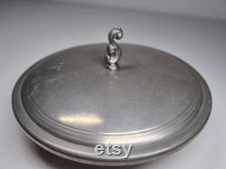 Vintage Metal tin box with lid, 1940 metal box, Swedish prima svenskt tenn, Pewter box with lid, Vintage pewter with cover, Collectible tray