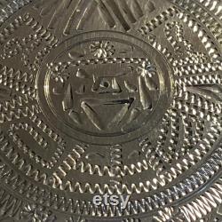 Vintage Mexican Aztec Etched Sterling Silver Ladies Powder Compact with Mirror