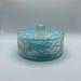 Vintage Mid Century Celebrity Inc. Aqua Turquoise Blue Lucite Powder Container New York