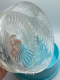 Vintage Mid Century Celebrity Inc. Aqua Turquoise Blue Lucite Powder Container New York