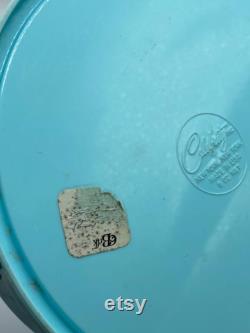 Vintage Mid Century Celebrity Inc. Aqua Turquoise Blue Lucite Powder Container New York