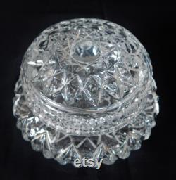 Vintage Mid Century Pressed Glass Powder Jar