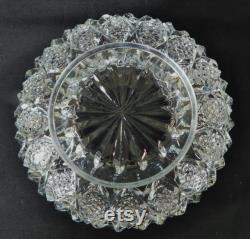 Vintage Mid Century Pressed Glass Powder Jar
