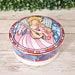 Vintage Mikasa Herald Angel Round Porcelain Powder Box with Lid, Lidded Trinket Dish Dan Scannell Stained Glass Look, Xmas Angel Decor