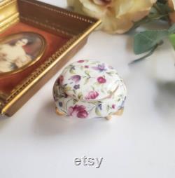 Vintage Miniature Vanity Jar, Vintage Budoir Dish, Lidded Dish, Footed Jar, Ladies Budoir Dish, Floral Pattern, Treasures by the Gulf