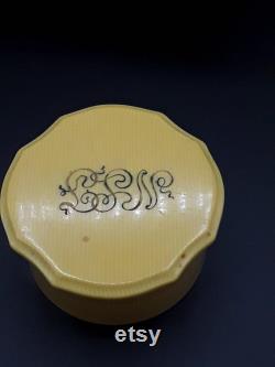 Vintage Monogrammed (NST ) Du Barry Ivory Pyralin Powder or Trinket Box