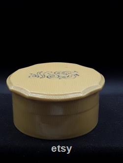 Vintage Monogrammed (NST ) Du Barry Ivory Pyralin Powder or Trinket Box