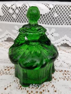 Vintage Mosser Glass Emerald Green Dresser Doll