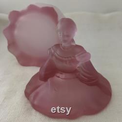 Vintage Mosser Glass Pink Lady Powder Box