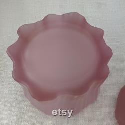 Vintage Mosser Glass Pink Lady Powder Box