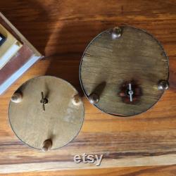 Vintage Musical Powder Boxes Puff Box Floral Design Set of 2