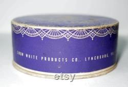 Vintage NEW 1920s SNOW White Face Powder Box Sealed Flapper Makeup Art Deco Purple Vanity Case Shabby Boudoir Decor Beauty Collectible Gift