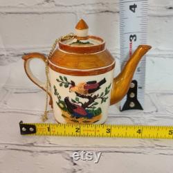 Vintage NINI Hand-Painted Minature Resin Redbirds Teapot