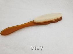 Vintage Nail Buffer Faux Ivory Plastic Handle, Amber Color Plastic, Art Deco, Celluloid, Dressing Table Display Piece, Vintage 1920s
