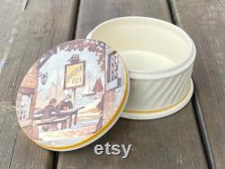 Vintage New Hall Hanley Lobster Pot Nautical Seaside Transfer Powder Jar Trinket Dish Made in Staffordshire England Retro Vanity
