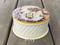 Vintage New Hall Hanley Lobster Pot Nautical Seaside Transfer Powder Jar Trinket Dish Made in Staffordshire England Retro Vanity