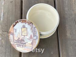 Vintage New Hall Hanley Lobster Pot Nautical Seaside Transfer Powder Jar Trinket Dish Made in Staffordshire England Retro Vanity