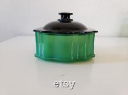 Vintage New Martinsville Jadeite Jadite Puff Box Powder Box Jade-ite Green Glass Hard to Find