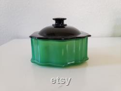 Vintage New Martinsville Jadeite Jadite Puff Box Powder Box Jade-ite Green Glass Hard to Find