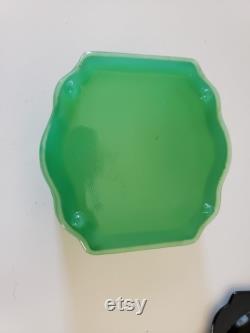 Vintage New Martinsville Jadeite Jadite Puff Box Powder Box Jade-ite Green Glass Hard to Find