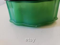 Vintage New Martinsville Jadeite Jadite Puff Box Powder Box Jade-ite Green Glass Hard to Find