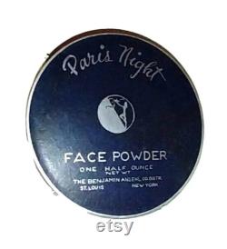 Vintage New PARIS NIGHT Face Powder Box 1930s Art Deco Beauty Collectible French Vanity Boudoir Decor Makeup Cosmetics Full Case UNUSED Gift