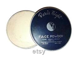 Vintage New PARIS NIGHT Face Powder Box 1930s Art Deco Beauty Collectible French Vanity Boudoir Decor Makeup Cosmetics Full Case UNUSED Gift