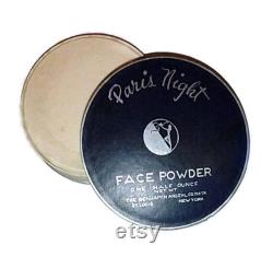 Vintage New PARIS NIGHT Face Powder Box 1930s Art Deco Beauty Collectible French Vanity Boudoir Decor Makeup Cosmetics Full Case UNUSED Gift