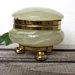Vintage Onyx Alabaster Marble Hinged Lid Powder Jar, Trinket Dish, Vanity Jar