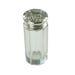 Vintage Paneled Glass Dresser Jar with Sterling Silver Lid, Morning Glory Motif, 10-Sided Glass Vanity Jar