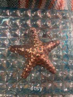Vintage Pearlescent Teal Starfish Powder Jar