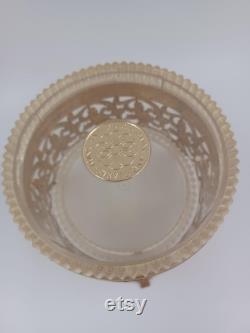 Vintage Pearls and Mink Brass Casket Powder Box 3.25 T x 4.25 R