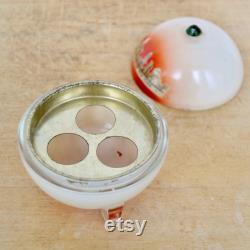 Vintage Perfume Holder Made of a Glass Sphere and Metal Insert Souvenir of New York Reverse Painted