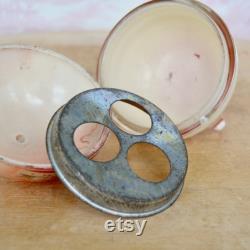 Vintage Perfume Holder Made of a Glass Sphere and Metal Insert Souvenir of New York Reverse Painted