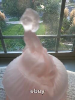 Vintage Pink Frosted Powder Puff Box! Curtsy RARE BEAUTY! REALLY EXCEPTIONAL