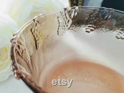 Vintage Pink Glass Candy Dish Powder box Trinket Dish, Pink Glass Lidded bowl, lided bowl, vintage vanity decor, vintage home decor