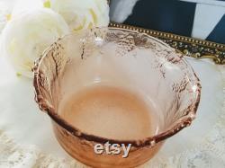 Vintage Pink Glass Candy Dish Powder box Trinket Dish, Pink Glass Lidded bowl, lided bowl, vintage vanity decor, vintage home decor