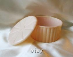 Vintage Pink Plastic Swirl Powder Box Trinkets Dressing Table 2 Inches Tall