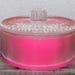 Vintage Pink Powder Box with Puff Mavis Dusting Powder Box Diamond Cut Lid No Powder