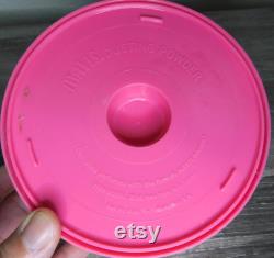 Vintage Pink Powder Box with Puff Mavis Dusting Powder Box Diamond Cut Lid No Powder