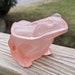 Vintage Pink Satin Frog Powder Dish
