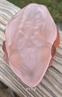 Vintage Pink Satin Frog Powder Dish