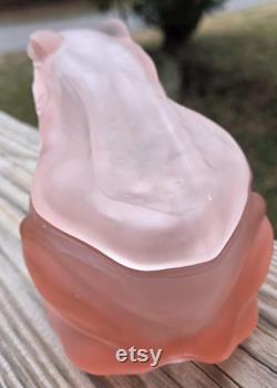 Vintage Pink Satin Frog Powder Dish