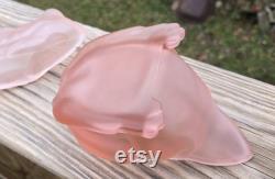Vintage Pink Satin Frog Powder Dish