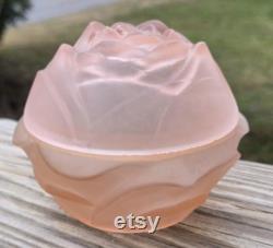 Vintage Pink Satin Rose Powder Box
